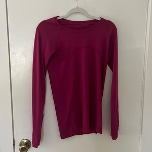 raspberry long sleeve swiftly tech hardly worn perfect condition